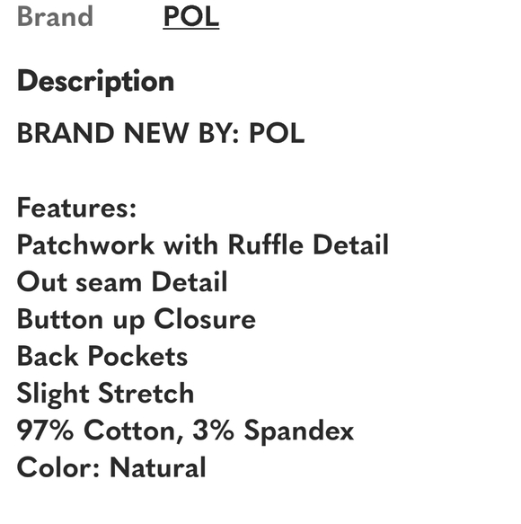 POL- Cream and Pink Patchwork Skirt NWOT - Picture 6 of 6